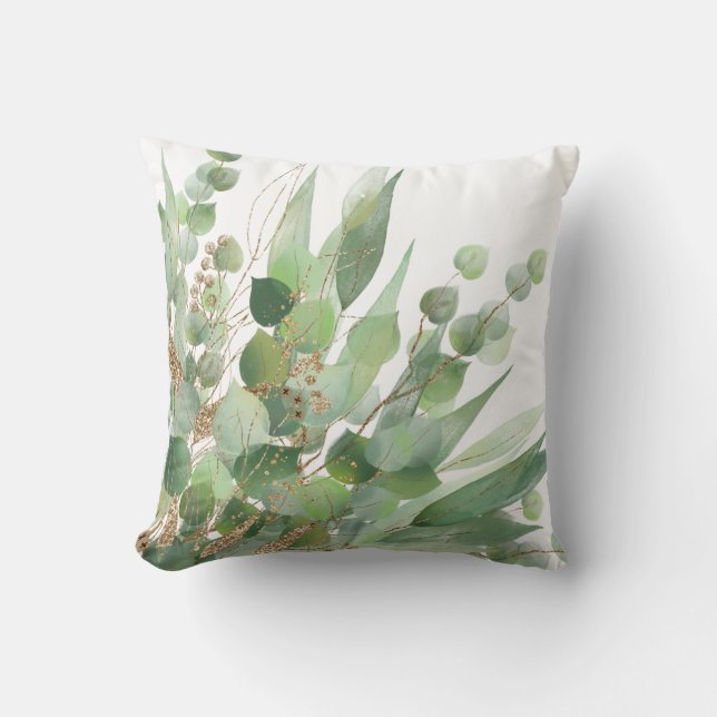 Grüner weißer, weißer PILLOW Kissen (Vorderseite)