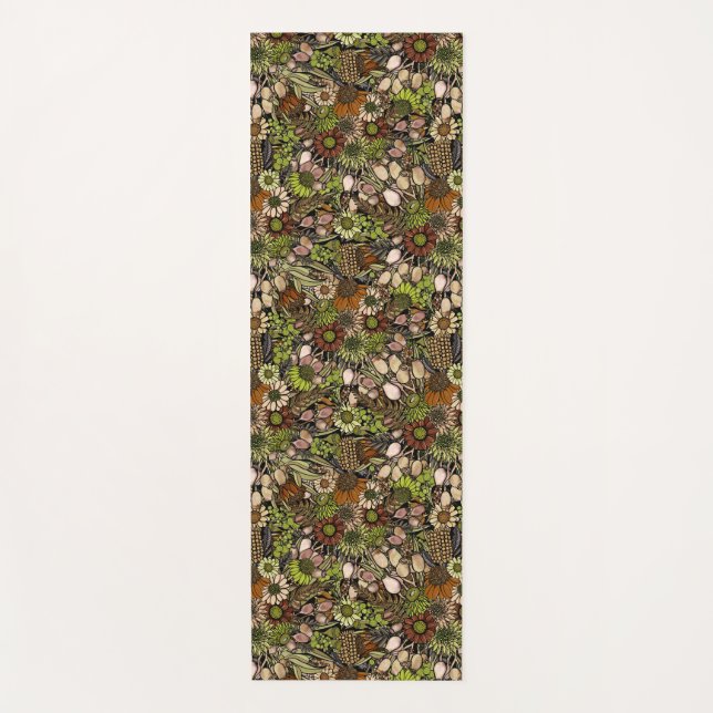 Grüner Wildblume Garten Yogamatte (Vorderseite)
