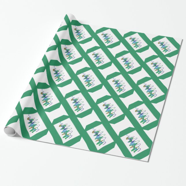 Grüner Wirbelsturm Geschenkpapier (Ungerollt)