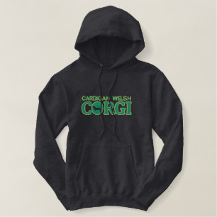 Grüner Wolljacken-WaliserCorgi Bestickter Hoodie