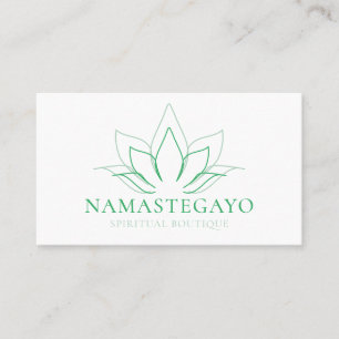 Grüner Yoga Spirituelle Meditation Lotus Visitenkarte