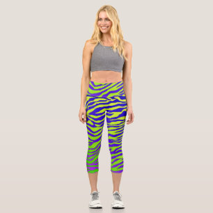 Grüner Zebra Capri Leggings