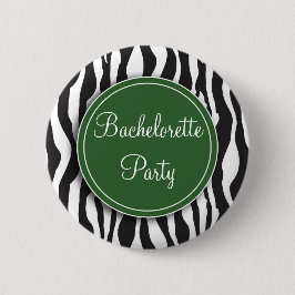 Grüner Zebra-Druck-Junggeselinnen-Abschieds-Knopf Button