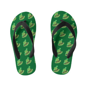 Grüner Zickzack Kobold-Hut-Mütze Kinderbadesandalen