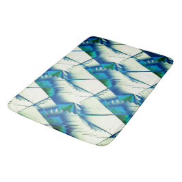 Grüner Zickzack oder Sägen auf intensivem Zyan bis Badematte