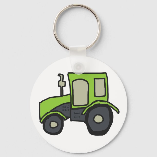 Grüner Zuchttraktor Schlüsselanhänger (Vorderseite)