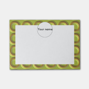 Grünes 3d kreist Muster ein Post-it Klebezettel