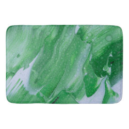 Grünes Abstraktes Acryl mit Wassertropfen Badematt Badematte