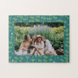 Grünes Abstraktes Blumenmuster Muster Individuelle<br><div class="desc">Green Abstrakte Blumenrinde Muster Custom Foto Jigsaw Puzzle</div>