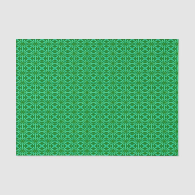 Grünes Abstraktes Blumenmuster Seidenpapier (Vorderseite)