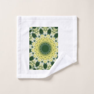 Grünes abstraktes Mandala | Naturinspiriertes Hand Badhandtuch Set