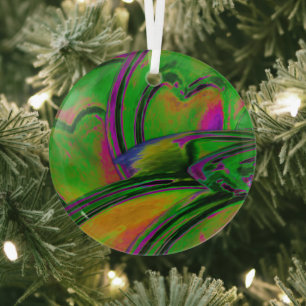 Grünes abstraktes Ornament  Aus Glas
