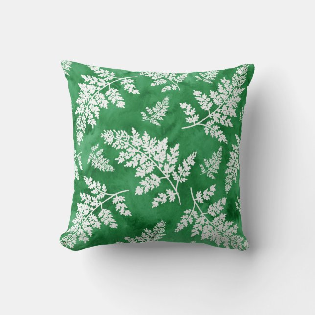 Grünes Abstraktes Wasserfarben-Muster Kissen (Vorderseite)