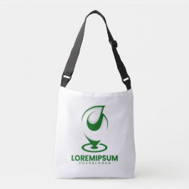 Grünes abstraktes Wassertröpfchen- und Globus-Logo Tragetaschen Mit Langen Trägern