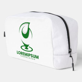 Grünes abstraktes Wassertröpfchen- und Globus-Logo Waschbeutel