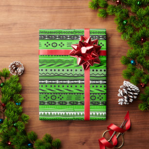 Grünes afrikanisches Musterpapier Geschenkpapier
