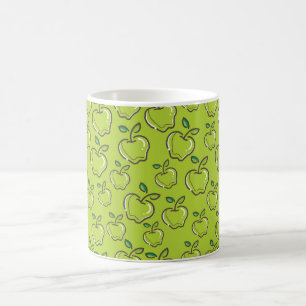 Grünes Apfelmuster-Design Kaffeetasse