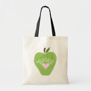 Grünes Apple u. Herz-Lehrer-Tasche Tragetasche