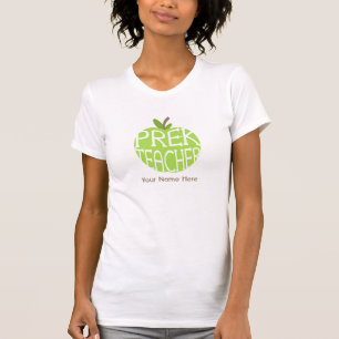 Grünes Apples Kindergärtnerin-Shirt vor T-Shirt