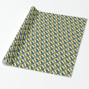 Grünes Aquamarines schwarzes Cremestanzpapier Geschenkpapier