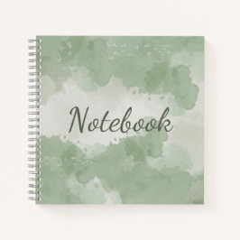 Grünes Aquarell-Cover Spiral Notizbuch