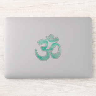 Grünes Aquarell-OM-Symbol Aufkleber