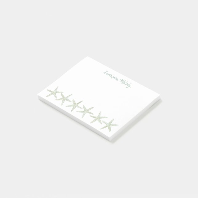 Grünes Aquarellmuster Post-it Klebezettel (angewinkelt)