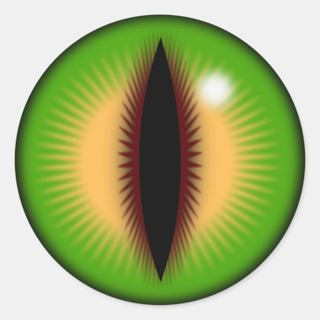 Grünes Auge eines Drachen Runder Aufkleber (Vorderseite)