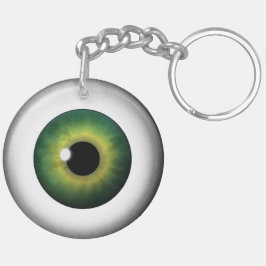 Grünes Auge Eyeball Rund zwei seitliche Acryl-Schl Schlüsselanhänger
