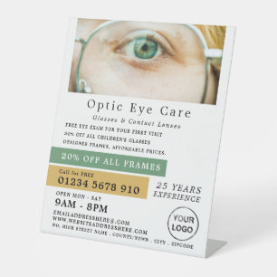 Grünes Auge, Optiker, Techniker Sockelschild