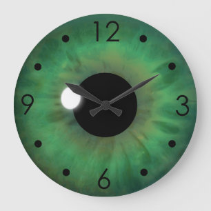 Grünes Augen-Iris-Augapfel-kundenspezifische gro Große Wanduhr