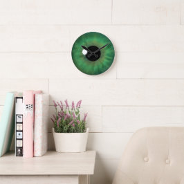Grünes Augen-Iris-Augapfel-mittlere Runde Wanduhr