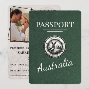 Grünes Australien Reisepass Save The Date