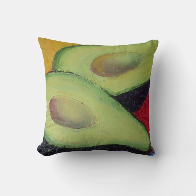 Grünes Avocado-Wurfs-Kissen Kissen (Vorderseite)