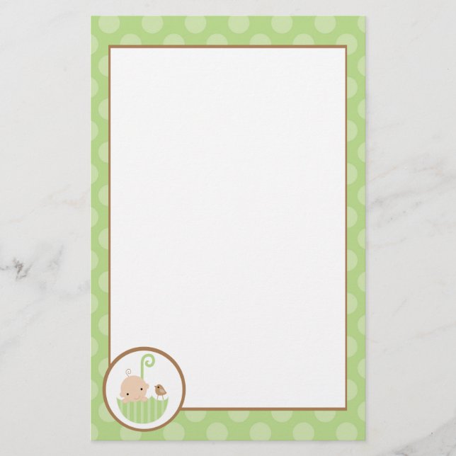 Grünes Baby in Umbrella Briefpapier (Vorderseite)