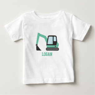 Grünes Baggerfahrzeug für Kinder Baby T-shirt