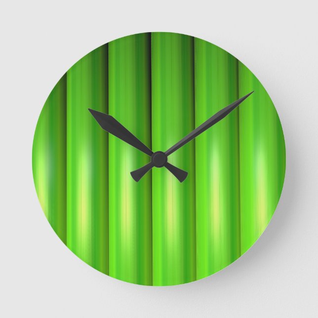 Grünes Bambus-Set Runde Wanduhr (Vorderseite)