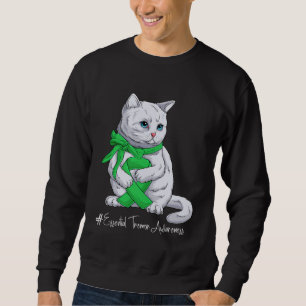 Grünes Band Katze des Monats zur Sensibilisierung Sweatshirt