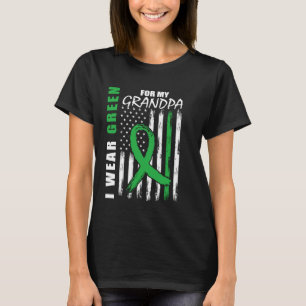 Grünes Band Opa Nierenerkrankung Bewusstseinsflagg T-Shirt