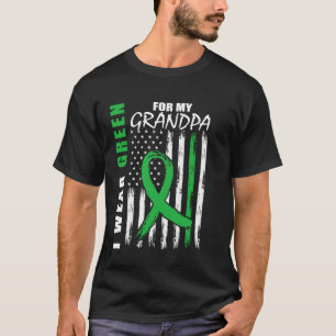 Grünes Band Opa Nierenerkrankung Bewusstseinsflagg T-Shirt