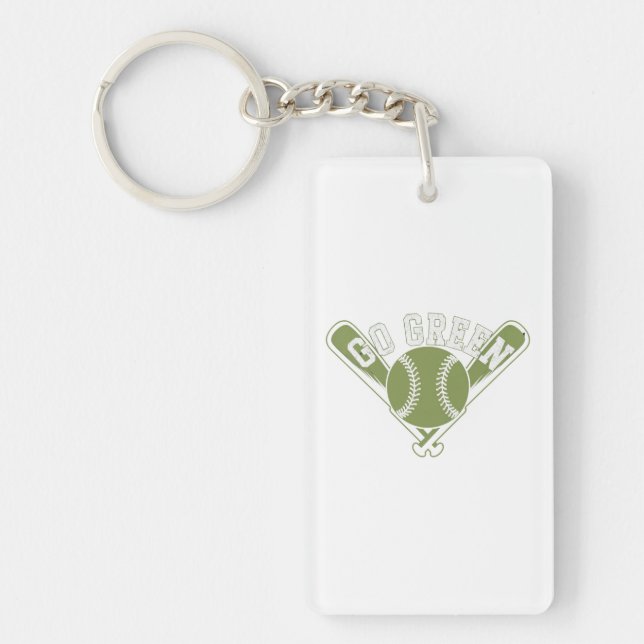 Grünes Baseball-Design Schlüsselanhänger (Vorderseite)