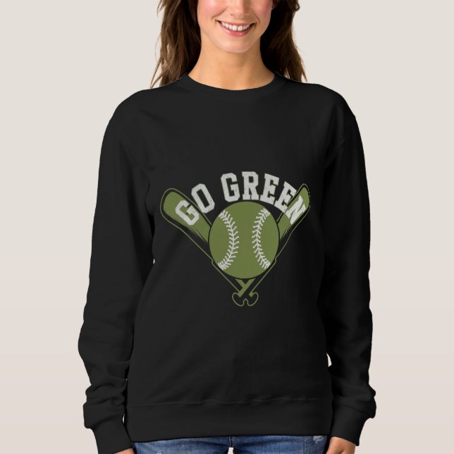 Grünes Baseball-Design Sweatshirt (Vorderseite)