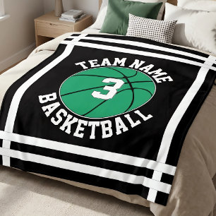 Grünes Basketball-Team Name und Spielernummer Spor Fleecedecke