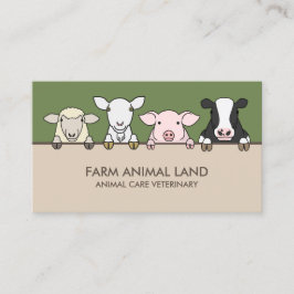 Grünes Beige Farmtier Mutterschafe Schafschaf Schw Visitenkarte