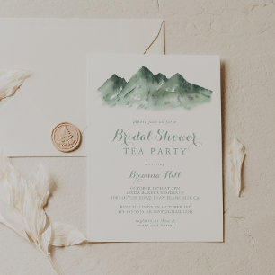 Grünes Bergland Brautparty Tee Party Einladung