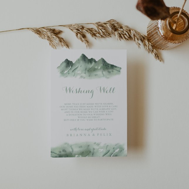 Grünes Bergland Hochzeit wünschend gut Begleitkarte (Von Creator hochgeladen)