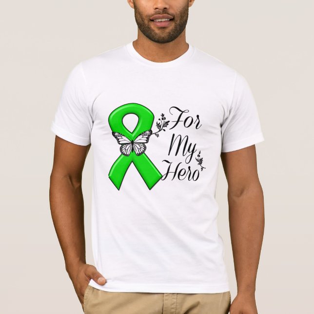 Grünes Bewusstseins-Band für meinen Held T-Shirt (Vorderseite)