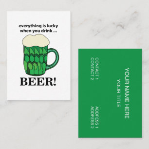 Grünes Bier Lucky St Patricks Day Green Beer Visitenkarte