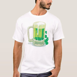 Grünes Bier und Kleeblatt T-Shirt