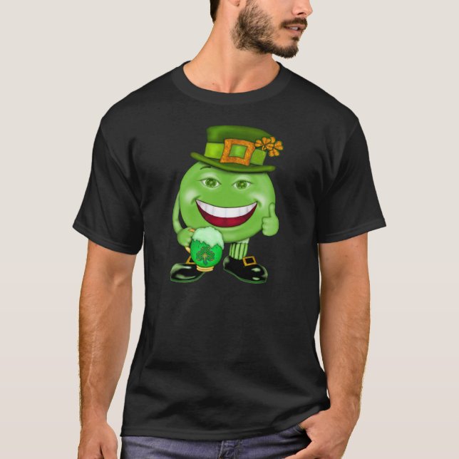Grünes Bier und Kleeblatt T-Shirt (Vorderseite)